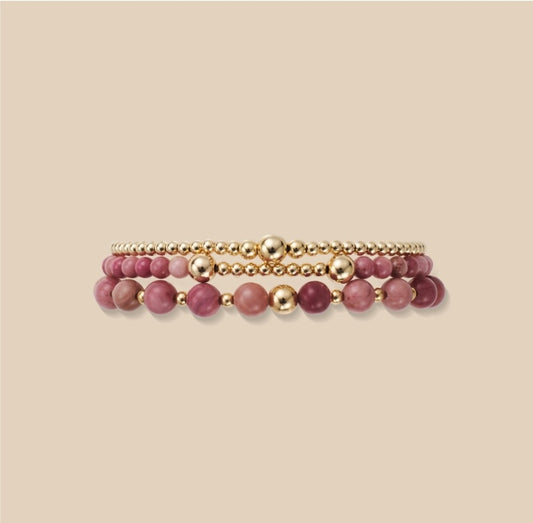 Rhodonite Bracelet Stack