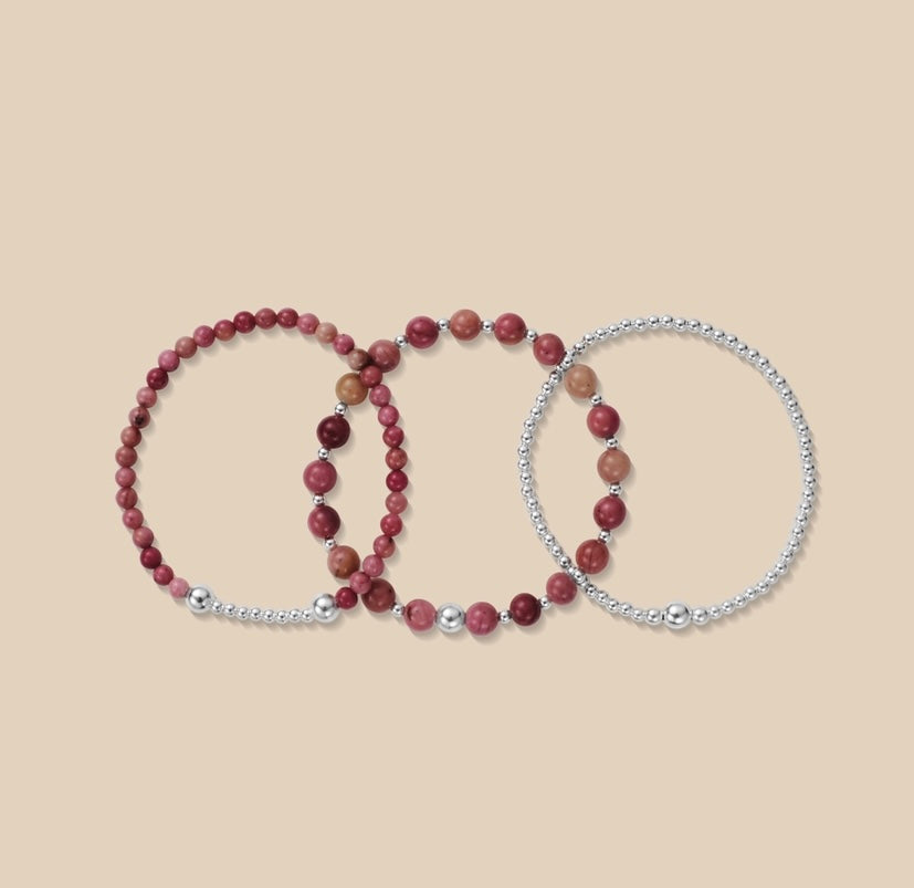 Rhodonite Bracelet Stack