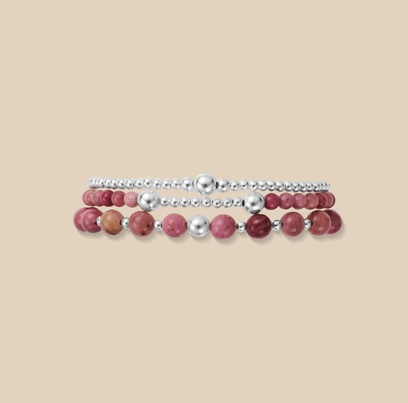 Rhodonite Bracelet Stack