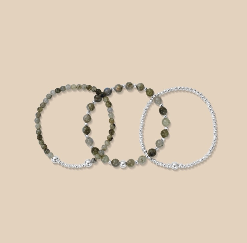 Labradorite Bracelet Stack