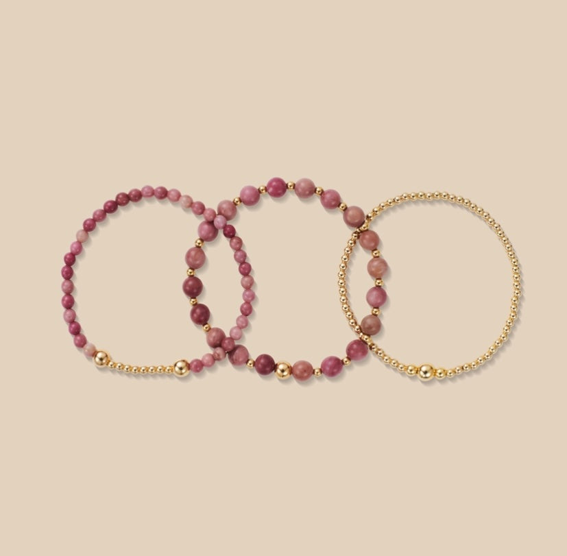 Rhodonite Bracelet Stack
